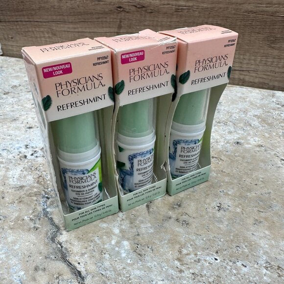 Lot Of 3 Physicians Formula Refreshmint Cucumber & Bamboo Eye De-Puffer, PF10567 - Picture 3 of 8